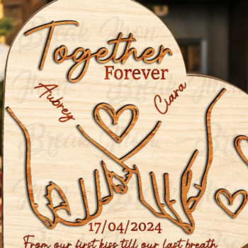 Intra απο ξύλο plywood 3mm-4mm πάχος – Εξατομικευμένο Ρομαντικό Ζώδιο Καρδιάς Ζευγαριού Δίασταση  20x20 cm INTRAFABR-116296414 - Image 2