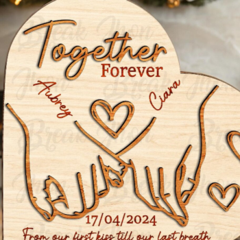 Intra απο ξύλο plywood 3mm-4mm πάχος – Εξατομικευμένο Ρομαντικό Ζώδιο Καρδιάς Ζευγαριού Δίασταση  20x20 cm INTRAFABR-116296414 - Image 4