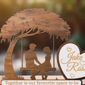 Intra απο ξύλο plywood 3mm-4mm πάχος – Εξατομικευμένη ρομαντική για ζευγάρια Δίασταση  20x20 cm INTRAFABR-118561434