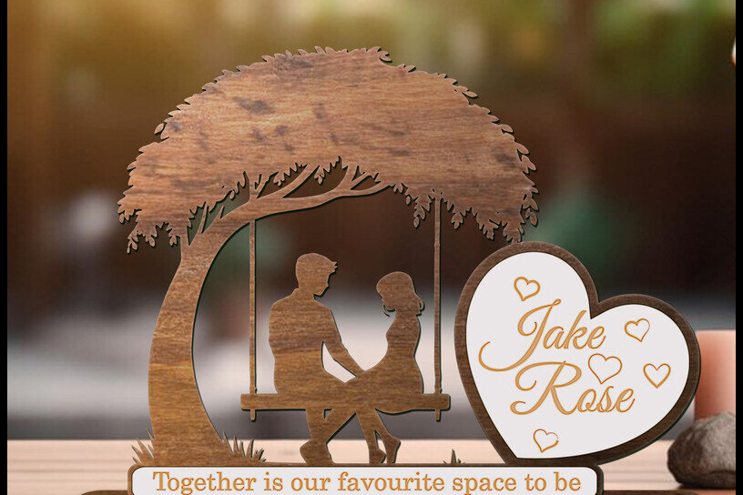 Intra απο ξύλο plywood 3mm-4mm πάχος – Εξατομικευμένη ρομαντική για ζευγάρια Δίασταση  20x20 cm INTRAFABR-118561434