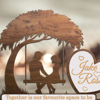 Intra απο ξύλο plywood 3mm-4mm πάχος – Εξατομικευμένη ρομαντική για ζευγάρια Δίασταση  20x20 cm INTRAFABR-118561434 - Image 2