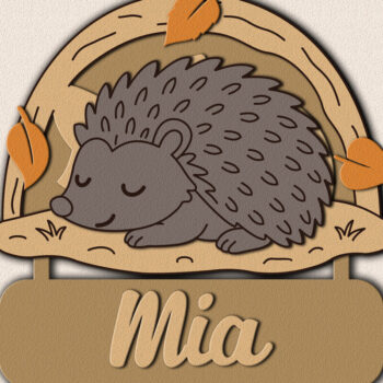 Intra απο ξύλο plywood 3mm-4mm πάχος – Personalized Sleeping Animals Kids Name Δίασταση  20x20 cm INTRAFABR-123578894 - Image 9