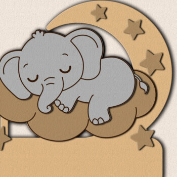 Intra απο ξύλο plywood 3mm-4mm πάχος – Personalized Sleeping Animals Kids Name Δίασταση  20x20 cm INTRAFABR-123578894 - Image 10