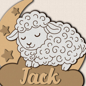 Intra απο ξύλο plywood 3mm-4mm πάχος – Personalized Sleeping Animals Kids Name Δίασταση  20x20 cm INTRAFABR-123578894 - Image 11