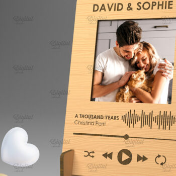 Intra απο ξύλο plywood 3mm-4mm πάχος – Προσωποποιημένη Πλακέτα Τραγουδιού Κορνίζα Δίασταση  20x20 cm INTRAFABR-83369637 - Image 1