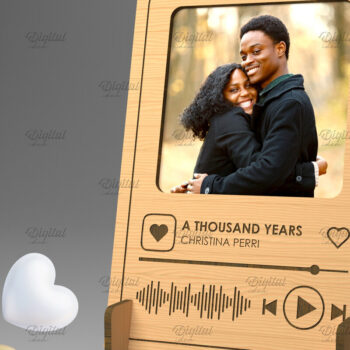 Intra απο ξύλο plywood 3mm-4mm πάχος – Προσωποποιημένη Πλακέτα Τραγουδιού Κορνίζα Δίασταση  20x20 cm INTRAFABR-83369683 - Image 1