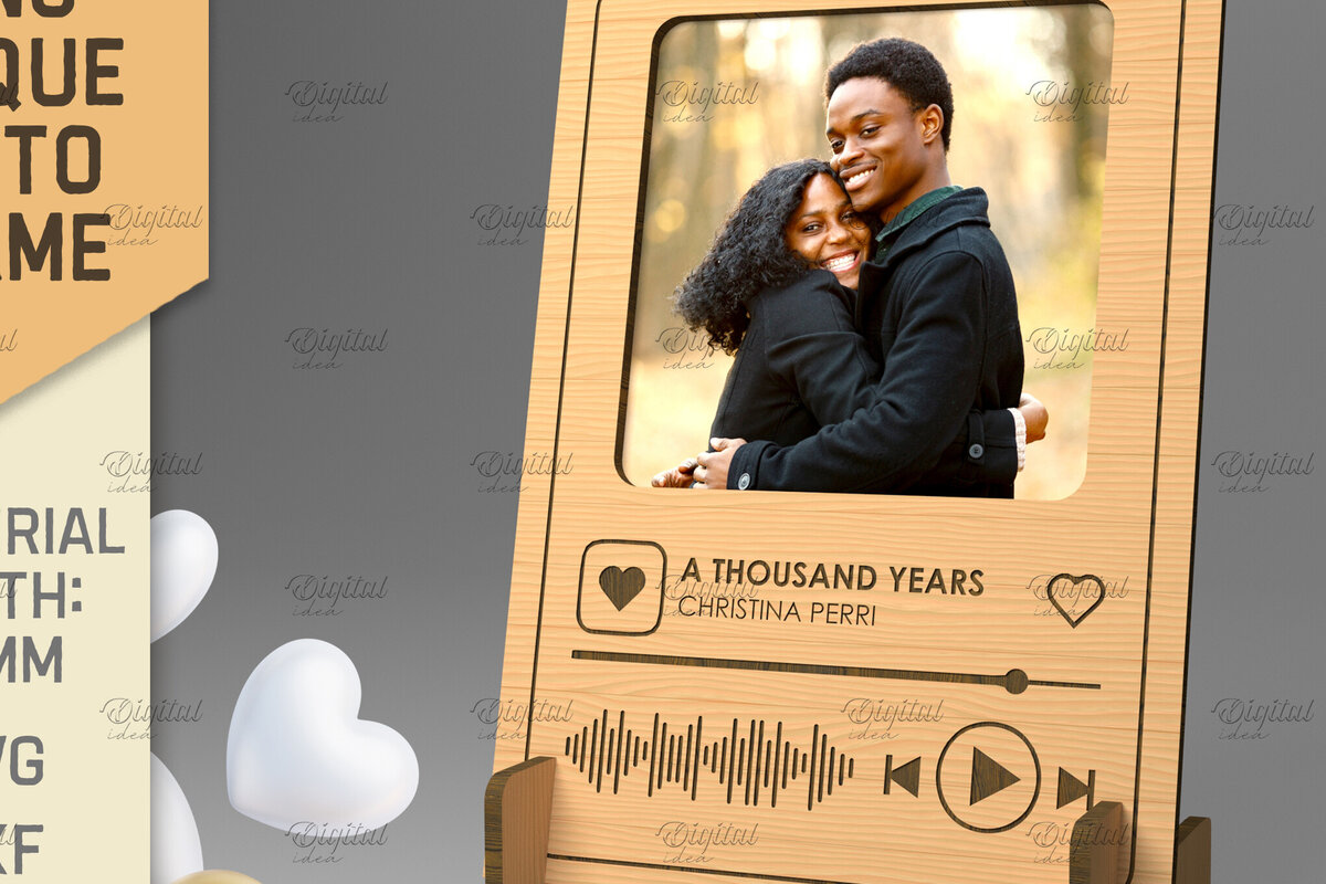 Intra απο ξύλο plywood 3mm-4mm πάχος – Προσωποποιημένη Πλακέτα Τραγουδιού Κορνίζα Δίασταση  20x20 cm INTRAFABR-83369683