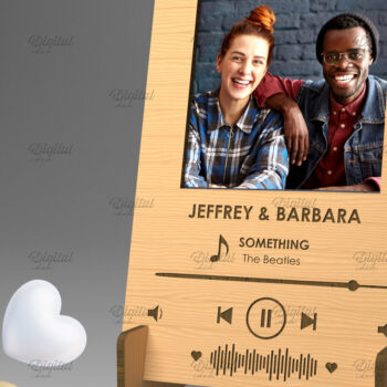 Intra απο ξύλο plywood 3mm-4mm πάχος – Προσωποποιημένη Πλακέτα Τραγουδιού Κορνίζα Δίασταση  20x20 cm INTRAFABR-83369881 - Image 1