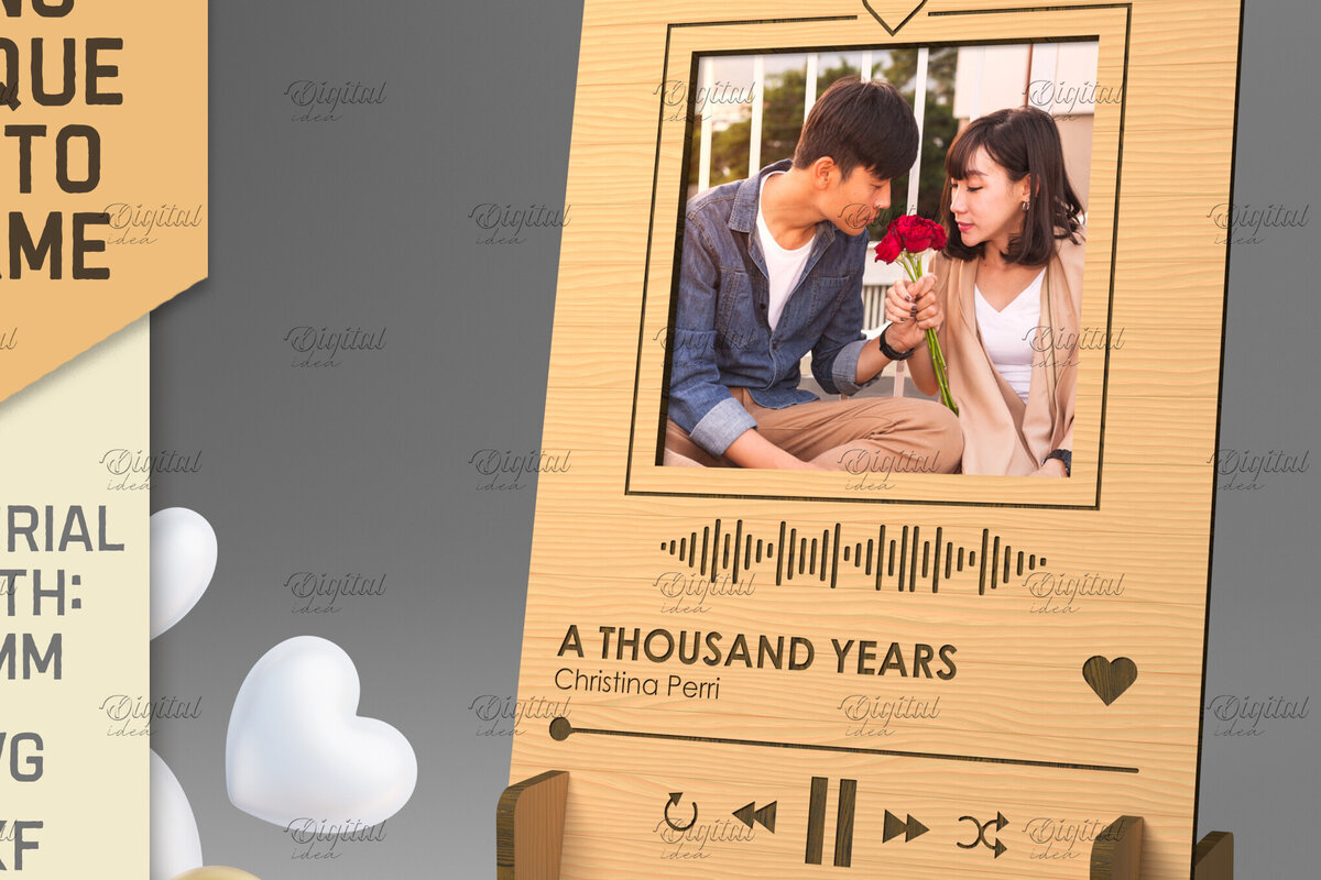 Intra απο ξύλο plywood 3mm-4mm πάχος – Προσωποποιημένη Πλακέτα Τραγουδιού Κορνίζα Δίασταση  20x20 cm INTRAFABR-83372443