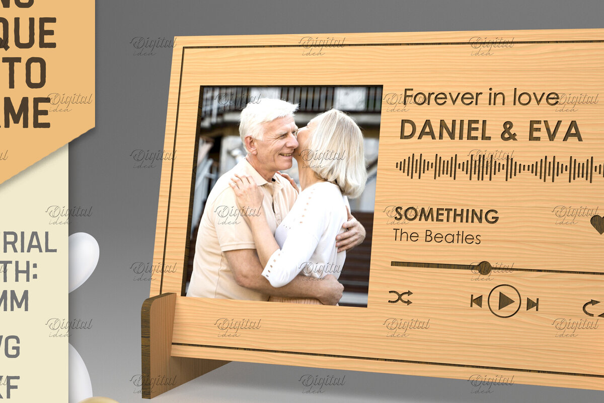 Intra απο ξύλο plywood 3mm-4mm πάχος – Προσωποποιημένη Πλακέτα Τραγουδιού Κορνίζα Δίασταση  20x20 cm INTRAFABR-83372454