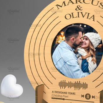 Intra απο ξύλο plywood 3mm-4mm πάχος – Προσωποποιημένη Πλακέτα Τραγουδιού Κορνίζα Δίασταση 20x20 cm INTRAFABR-83372471 - Image 1