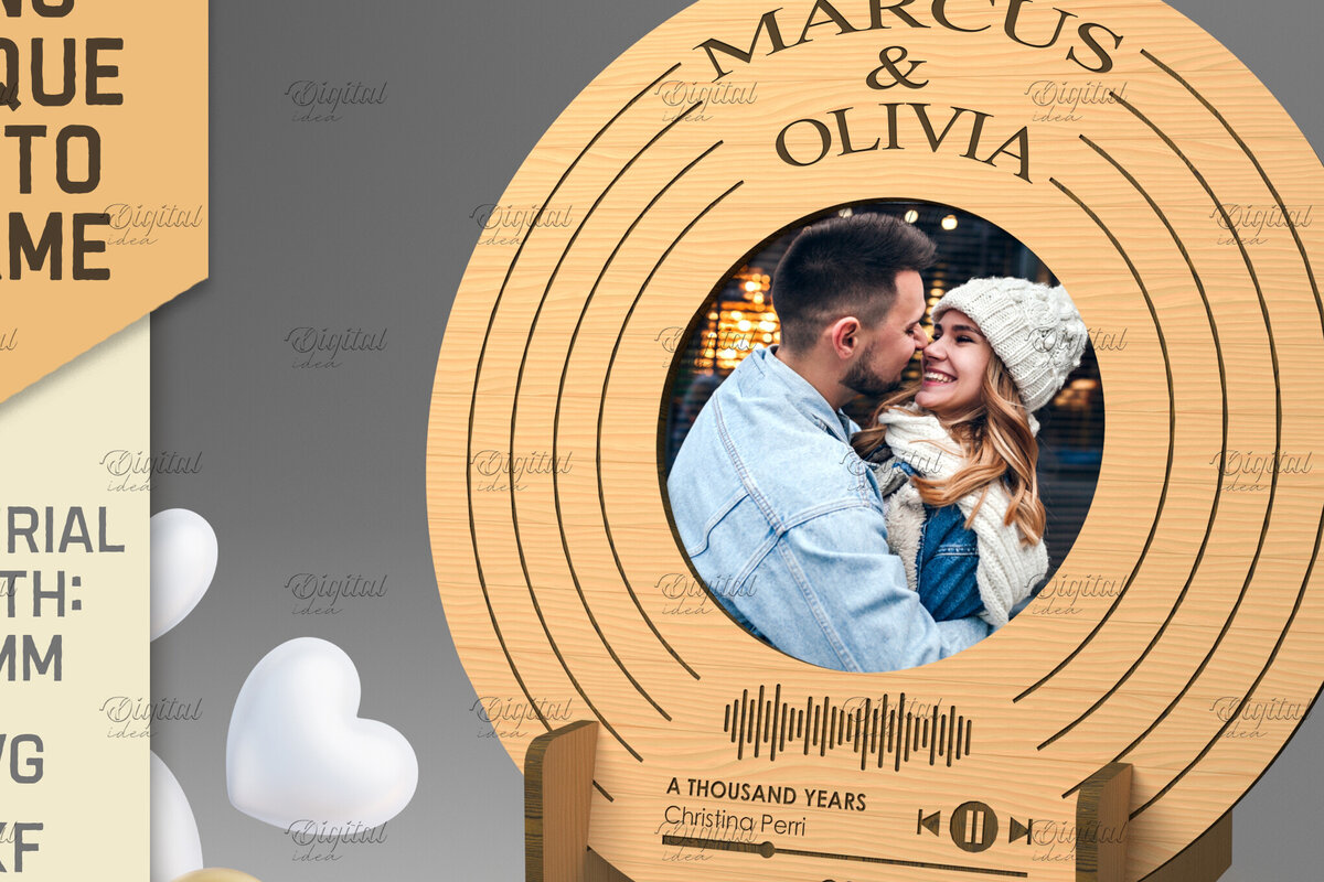 Intra απο ξύλο plywood 3mm-4mm πάχος – Προσωποποιημένη Πλακέτα Τραγουδιού Κορνίζα Δίασταση  20x20 cm INTRAFABR-83372471