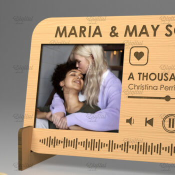 Intra απο ξύλο plywood 3mm-4mm πάχος – Προσωποποιημένη Πλακέτα Τραγουδιού Κορνίζα Δίασταση  20x20 cm INTRAFABR-83372492 - Image 1