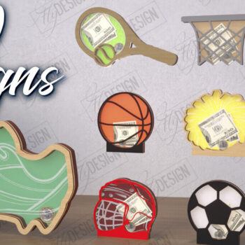 Intra απο ξύλο plywood 3mm-4mm πάχος – Εξατομικευμένο Sport Piggy Bank Bundle|CNC Δίασταση  20x20 cm INTRAFABR-115495566 - Image 1