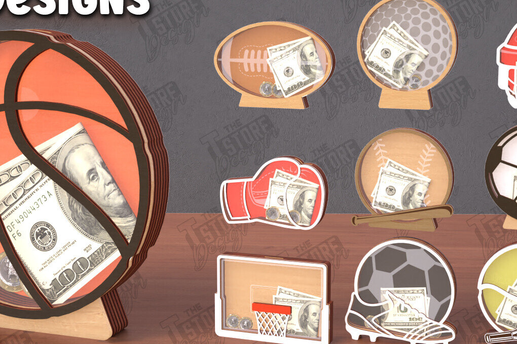 Intra απο ξύλο plywood 3mm-4mm πάχος – Εξατομικευμένο Sport Piggy Bank Bundle|CNC Δίασταση  20x20 cm INTRAFABR-112920979