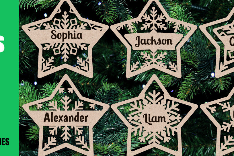 Intra απο ξύλο plywood 3mm-4mm πάχος – Εξατομικευμένα Χριστουγεννιάτικα Αρχεία Laser Δίασταση  20x20 cm INTRAFABR-20704556