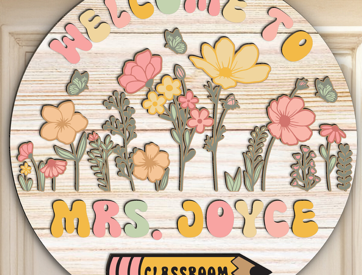 Intra απο ξύλο plywood 3mm-4mm πάχος – Εξατομικευμένη πινακίδα πόρτας δασκάλου Δίασταση  20x20 cm INTRAFABR-118005040