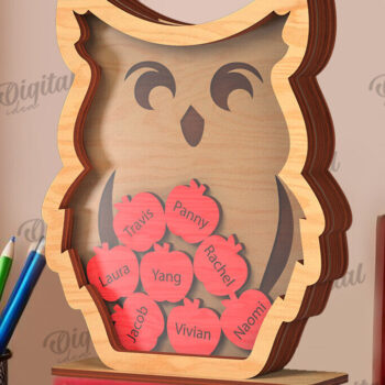 Intra απο ξύλο plywood 3mm-4mm πάχος – Personalized Teacher Token Jar Laser Δίασταση  20x20 cm INTRAFABR-119903958 - Image 1