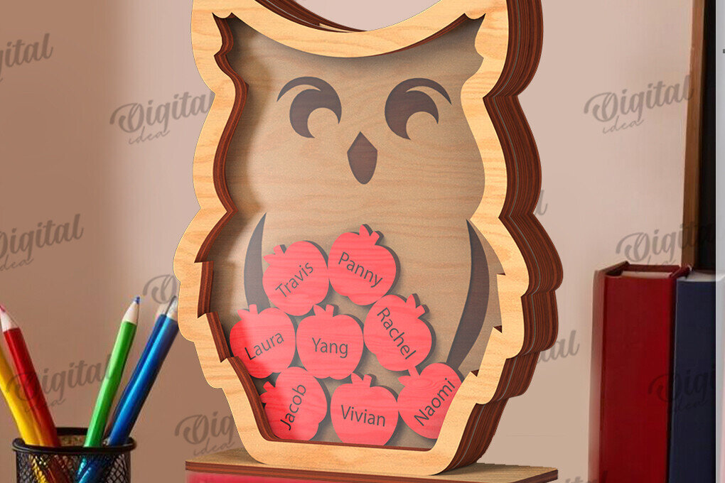 Intra απο ξύλο plywood 3mm-4mm πάχος – Personalized Teacher Token Jar Laser Δίασταση  20x20 cm INTRAFABR-119903958