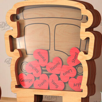 Intra απο ξύλο plywood 3mm-4mm πάχος – Personalized Teacher Token Jar Laser Δίασταση  20x20 cm INTRAFABR-119903454 - Image 1