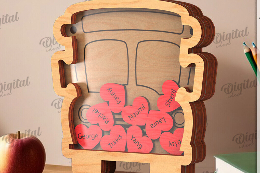 Intra απο ξύλο plywood 3mm-4mm πάχος – Personalized Teacher Token Jar Laser Δίασταση  20x20 cm INTRAFABR-119903454