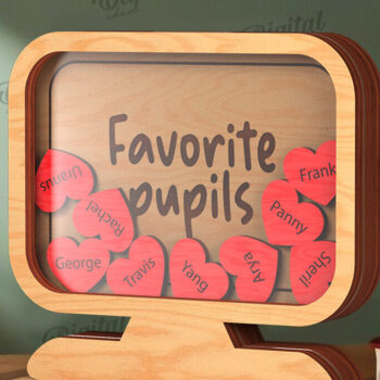 Intra απο ξύλο plywood 3mm-4mm πάχος – Personalized Teacher Token Jar Laser Δίασταση  20x20 cm INTRAFABR-119903764 - Image 1