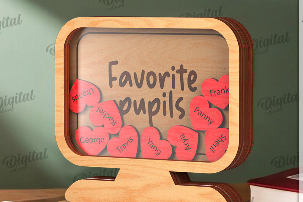 Intra απο ξύλο plywood 3mm-4mm πάχος – Personalized Teacher Token Jar Laser Δίασταση  20x20 cm INTRAFABR-119903764