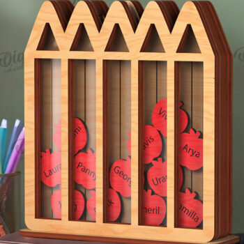 Intra απο ξύλο plywood 3mm-4mm πάχος – Personalized Teacher Token Jar Laser Δίασταση  20x20 cm INTRAFABR-119903917 - Image 1