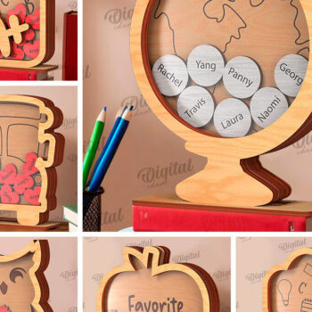 Intra απο ξύλο plywood 3mm-4mm πάχος – Εξατομικευμένο πακέτο βάζας με κουπόνια δασκάλου Δίασταση  20x20 cm INTRAFABR-119971820 - Image 1