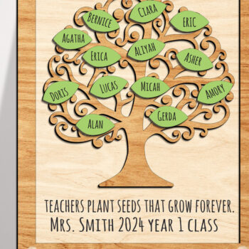 Intra απο ξύλο plywood 3mm-4mm πάχος – Εξατομικευμένο αρχείο κοπής Teacher Tree Stand Δίασταση  20x20 cm INTRAFABR-99208298 - Image 1