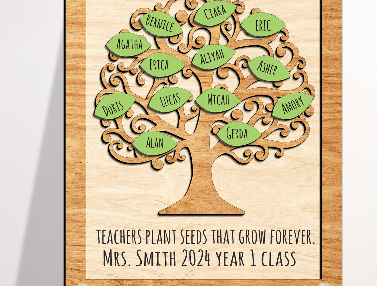 Intra απο ξύλο plywood 3mm-4mm πάχος – Εξατομικευμένο αρχείο κοπής Teacher Tree Stand Δίασταση  20x20 cm INTRAFABR-99208298