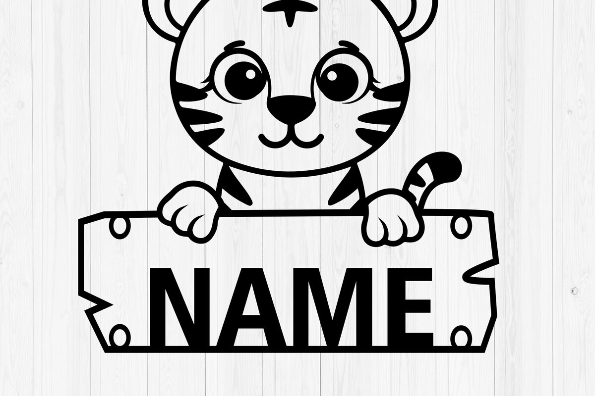 Intra απο ξύλο plywood 3mm-4mm πάχος – Εξατομικευμένη πινακίδα ονόματος Tiger Δίασταση  20x20 cm INTRAFABR-117898729