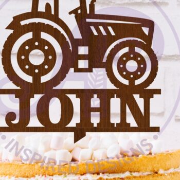 Intra απο ξύλο plywood 3mm-4mm πάχος – Προσωποποιημένο Tractor Cake Topper Δίασταση 20x20 cm INTRAFABR-116428266 - Image 1