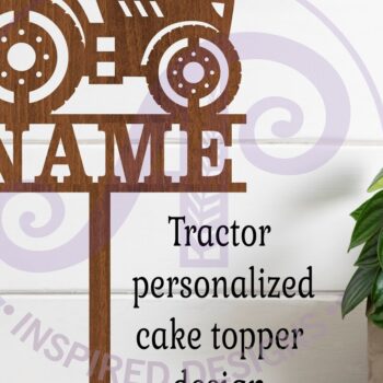 Intra απο ξύλο plywood 3mm-4mm πάχος – Προσωποποιημένο Tractor Cake Topper Δίασταση 20x20 cm INTRAFABR-116428266 - Image 2