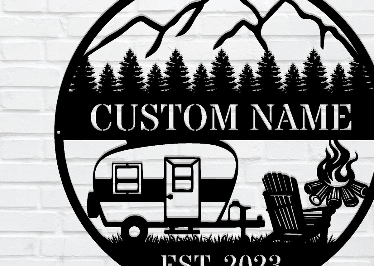 Intra απο ξύλο plywood 3mm-4mm πάχος – Εξατομικευμένη πινακίδα Camper Trailer Travel Δίασταση  20x20 cm INTRAFABR-106019381