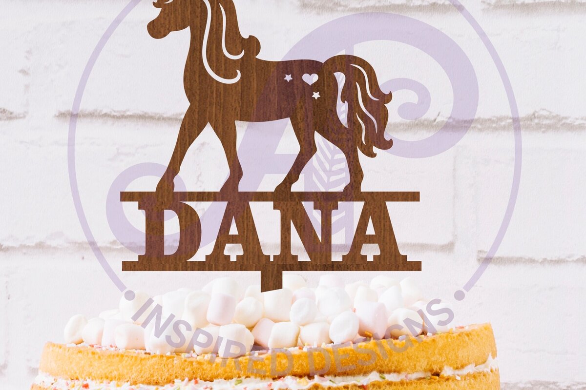 Intra απο ξύλο plywood 3mm-4mm πάχος – Εξατομικευμένο Unicorn Cake Topper Δίασταση  20x20 cm INTRAFABR-119028612