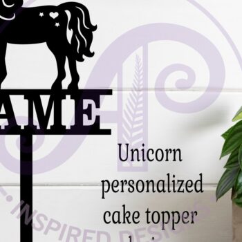 Intra απο ξύλο plywood 3mm-4mm πάχος – Εξατομικευμένο Unicorn Cake Topper Δίασταση 20x20 cm INTRAFABR-119391354 - Image 2