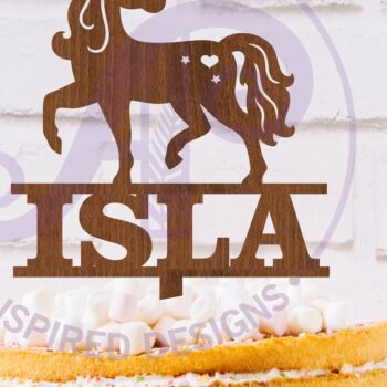 Intra απο ξύλο plywood 3mm-4mm πάχος – Εξατομικευμένο Unicorn Cake Topper Δίασταση  20x20 cm INTRAFABR-118507663 - Image 1