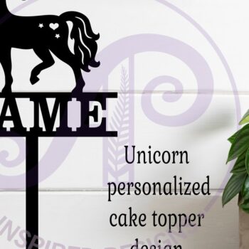 Intra απο ξύλο plywood 3mm-4mm πάχος – Εξατομικευμένο Unicorn Cake Topper Δίασταση  20x20 cm INTRAFABR-118507663 - Image 2