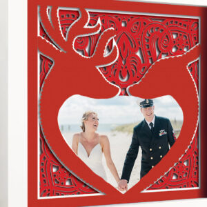 Intra απο ξύλο plywood 3mm-4mm πάχος – Εξατομικευμένο Valentine Deer Shadow Box Δίασταση  20x20 cm INTRAFABR-29753973