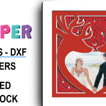 Intra απο ξύλο plywood 3mm-4mm πάχος – Εξατομικευμένο Valentine Deer Shadow Box Δίασταση  20x20 cm INTRAFABR-29753973 - Image 3