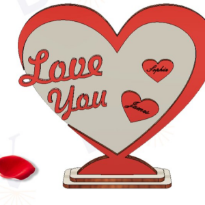 Intra απο ξύλο plywood 3mm-4mm πάχος – Εξατομικευμένο σταντ καρδιάς για την ημέρα του Αγίου Βαλεντίνου Δίασταση  20x20 cm INTRAFABR-113324006