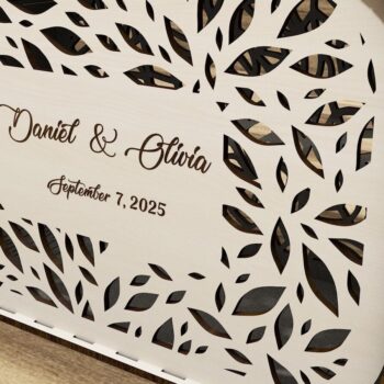 Intra απο ξύλο plywood 3mm-4mm πάχος – Εξατομικευμένα κουτιά για κάρτες γάμου Δίασταση  20x20 cm INTRAFABR-115720902 - Image 1