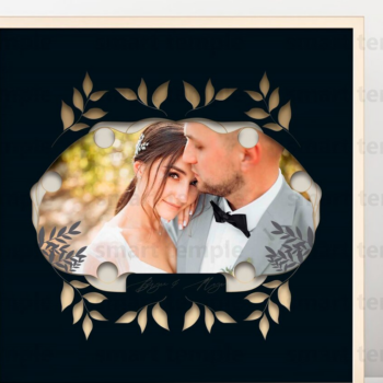 Intra απο ξύλο plywood 3mm-4mm πάχος – Εξατομικευμένο Wedding Shadow Box Δίασταση  20x20 cm INTRAFABR-76517693 - Image 1