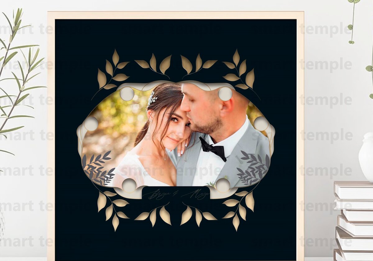 Intra απο ξύλο plywood 3mm-4mm πάχος – Εξατομικευμένο Wedding Shadow Box Δίασταση  20x20 cm INTRAFABR-76517693