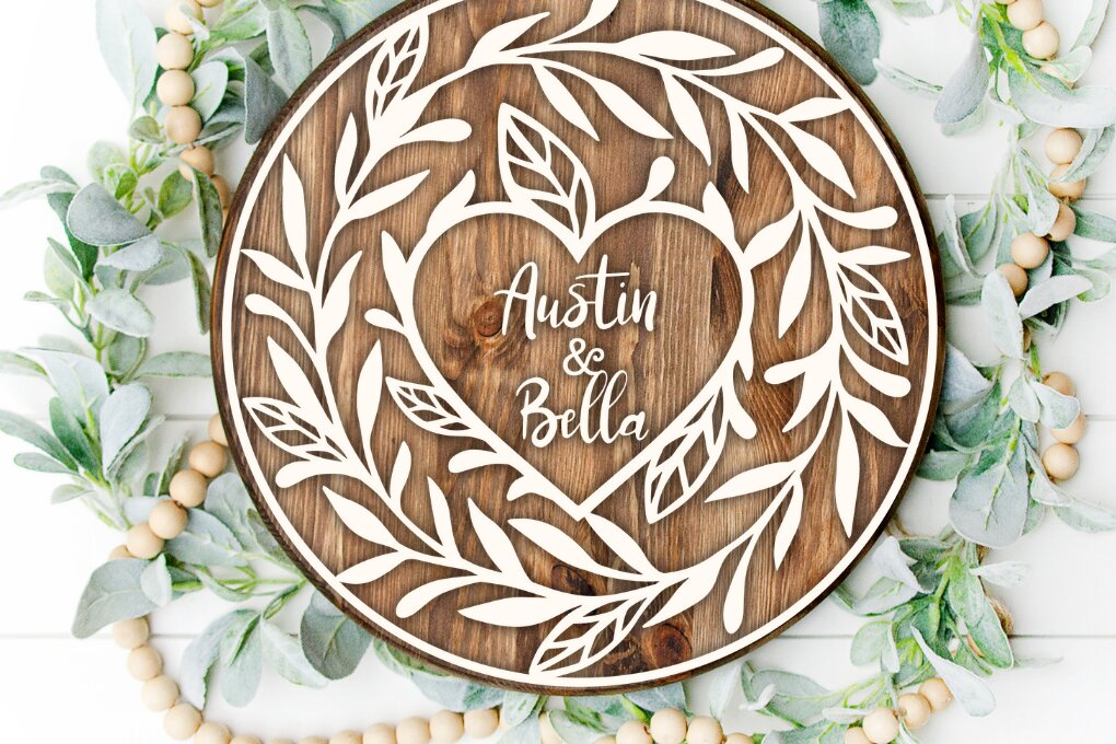 Intra απο ξύλο plywood 3mm-4mm πάχος – Προσωποποιημένη Πινακίδα Γάμου, Γάμος Δίασταση  20x20 cm INTRAFABR-23642036