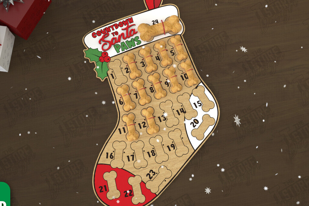 Intra απο ξύλο plywood 3mm-4mm πάχος – Pet Advent Calendar | Λιχουδιές για κατοικίδια Δίασταση  20x20 cm INTRAFABR-110837821