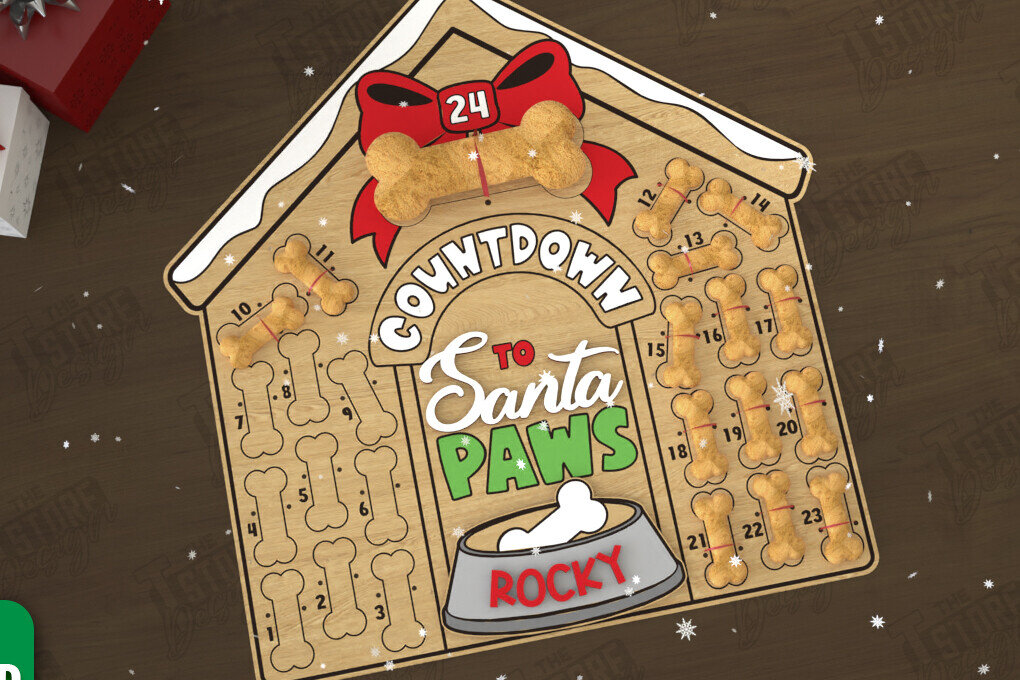 Intra απο ξύλο plywood 3mm-4mm πάχος – Pet Advent Calendar | Λιχουδιές για κατοικίδια Δίασταση  20x20 cm INTRAFABR-110837823