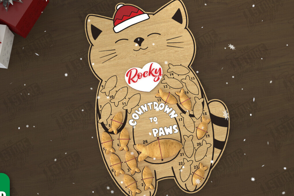 Intra απο ξύλο plywood 3mm-4mm πάχος – Pet Advent Calendar | Λιχουδιές για κατοικίδια Δίασταση  20x20 cm INTRAFABR-110837830