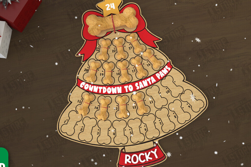 Intra απο ξύλο plywood 3mm-4mm πάχος – Pet Advent Calendar | Λιχουδιές για κατοικίδια Δίασταση  20x20 cm INTRAFABR-110837816